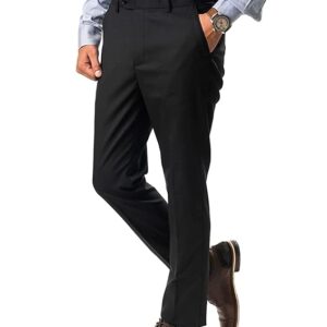Jack and Jini Formal Pant with Expandable Waist for Men. Regular Fit, Flat Front, Premium Lycra Fabric for Office, Party and Casual Wear