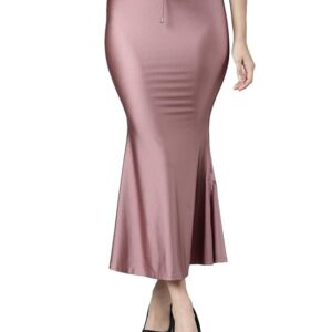 TWIN BIRDS Solid Coloured Silky Soft Stretchable Nylon Elastane/Shimmer Fabric Saree Shaper/Shapewear/Saree Silhouette for Women
