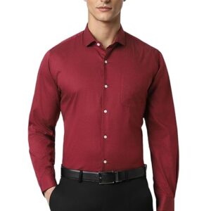 Peter England Slim Fit Small Ditsy Printed Full Sleeve Shirt
