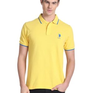 U.S. POLO ASSN. Men's Tipped Collar Pure Cotton Slim Fit Polo Shirt