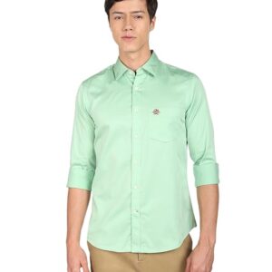 U.S. POLO ASSN. Men's Solid Spread Collar Cotton Tailored Fit Shirt