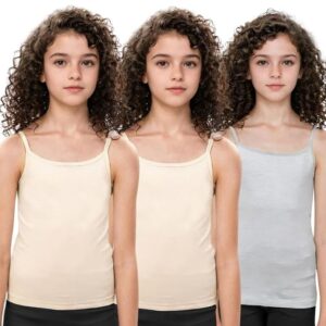 Adira | Cotton Camisole for Beginners | Beginners Cami for Puberty | Flat Padding for Nipple Coversage | Confidence for School & Home | Soft Stretchy Cotton | Pack of 3