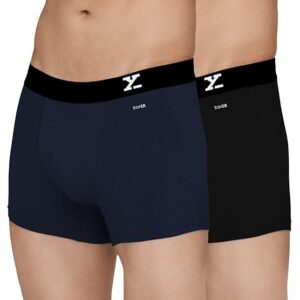 XYXX Men's Aero Super Combed Cotton Regular Fit Solid Antimicrobial Trunks with No Marks Waistband (Pack of 2)
