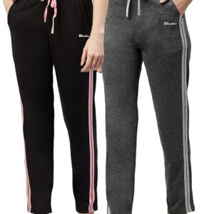 BLINKIN Women Cotton Stribed Casual Style Pyjamas|Lowers With 2 Side Pockets : Ideal For Night Wear & Comfort Wear - The Ultimate Relaxed Fit Track Pants (Combo-608)