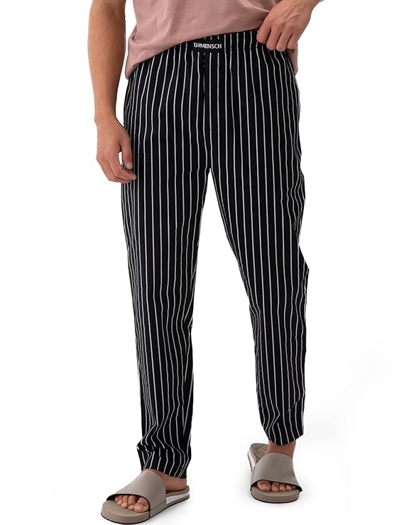 DAMENSCH Regular Fit Cotton Blend Woven Casual Style Pyjama Dual Pockets Breathable Microfibre Waistband Anti-Bacterial Stretchable Soft Comfortable Pyjama For Men