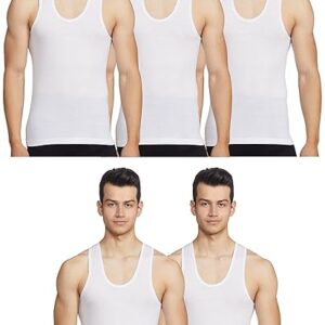 Rupa Jon Sleeveless Vest for Men, 100% Cotton Material, Round Neck, Pack of 5