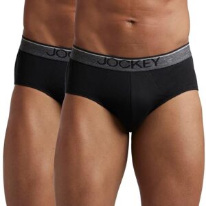 Jockey 8037 Men's Super Combed Cotton Solid Brief with Ultrasoft Waistband (Pack of 2)
