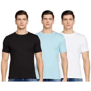 Amazon Brand - Symbol Men's Solid Cotton T Shirt | Plain | V Neck | Half Sleeve-Regular Fit | Combo Pack of 3 (Available in Plus Size)