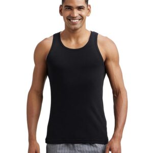Jockey FP04 Men's Super Combed Cotton Rib Round Neck Slim Fit Sleeveless Vest with Extended Length for Easy Tuck