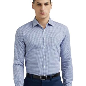 Van Heusen Formal Checkered Shirt for Men| Premium Cotton| Full Sleeves| Slim Fit |Breathable Fabric