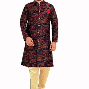 Amzira Baap beta Traditional Cotton Indo western Sherwani Set (Mens - L/Boys