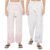 CIERGE Women’s Cotton Casual Style Printed Pyjama/Pajama Trackpant Combo (Pack Of 2; Red & Blue)